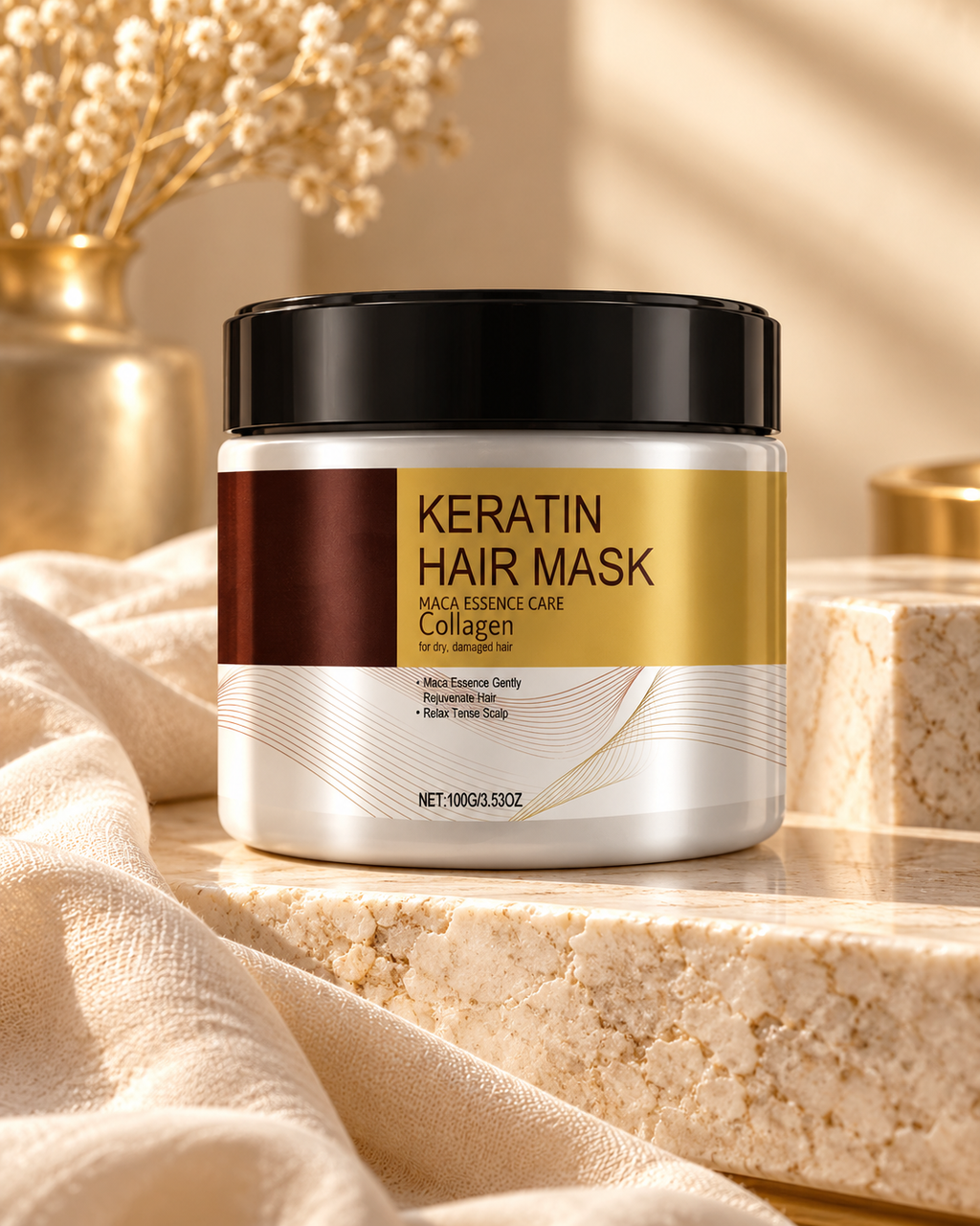 Aureon Keratin Care Hair Mask — luxury product display