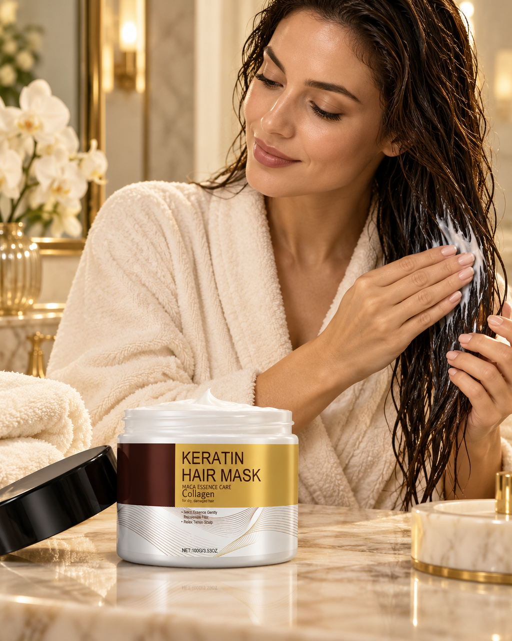 Aureon Keratin Care Hair Mask — lifestyle scene