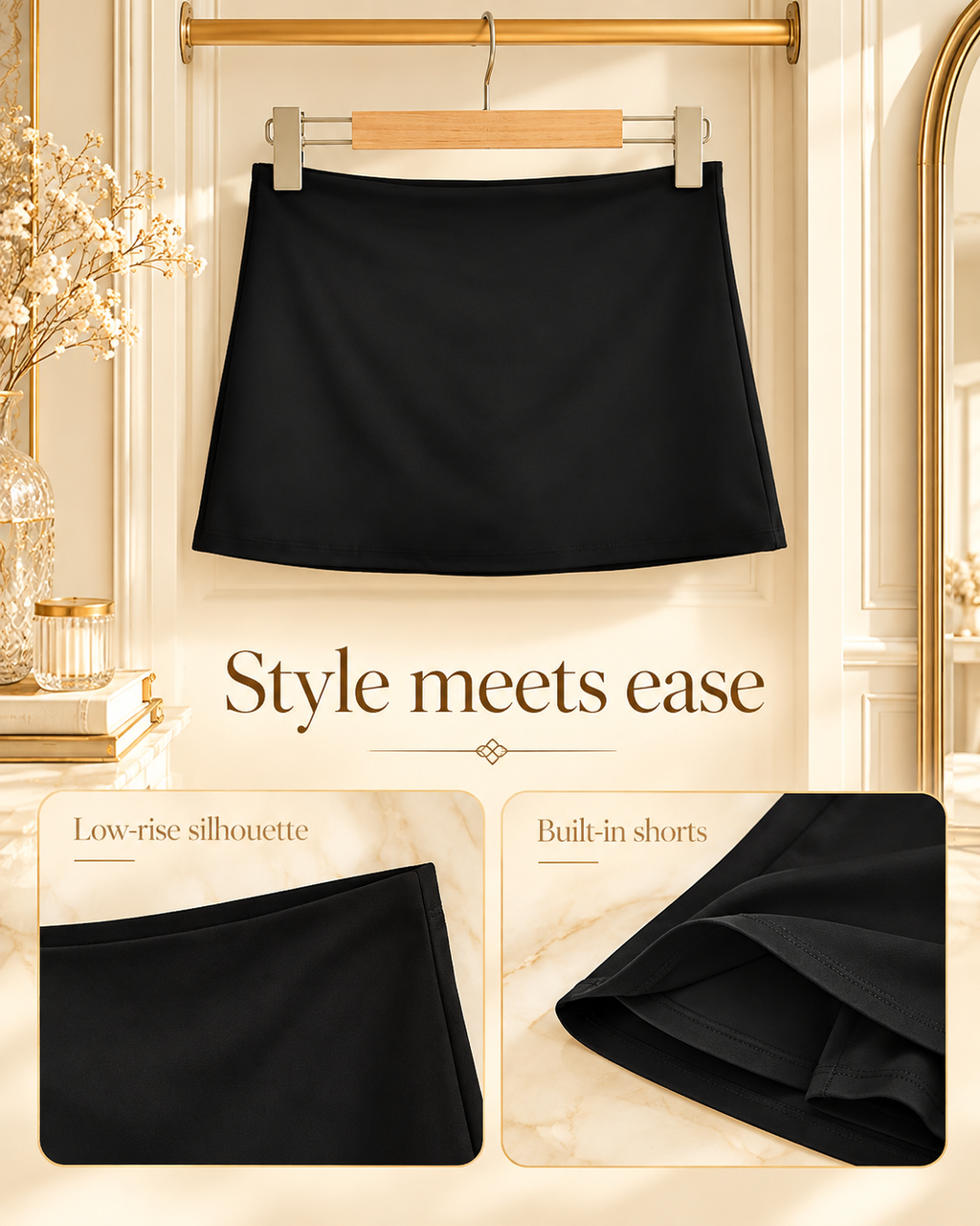 Aureon Low-Rise Mini Skort — design features