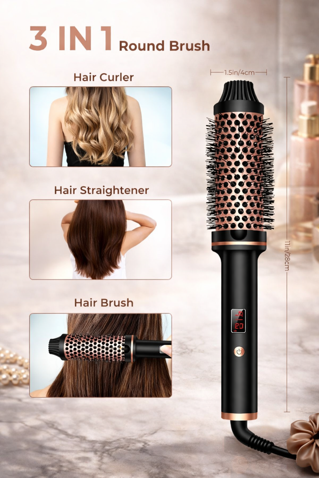 Aureon 3-in-1 Ionic Hair Curling and Straightening Wand